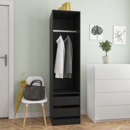 Gossi sifonier cu sertare, negru, 50x50x200 cm, lemn prelucrat