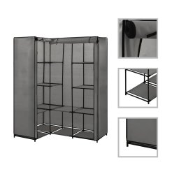 Gossi sifonier de colt, gri, 130 x 87 x 169 cm