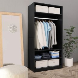 Gossi sifonier, negru, 100x50x200 cm, lemn prelucrat