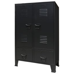 Gossi sifonier, stil industrial, 67 x 35 x 107 cm, negru, metal