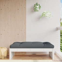 Gossi taburet de gradina, 120x80 cm, alb, lemn masiv de pin