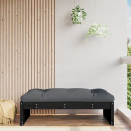 Gossi taburet de gradina, 120x80 cm, negru, lemn masiv de pin