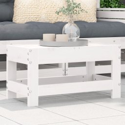 Gossi taburet de gradina, alb, 62x30x32 cm, lemn masiv de pin