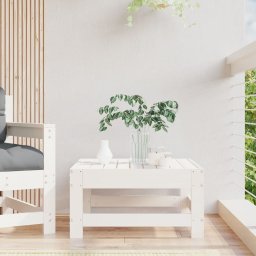 Gossi taburet de gradina, alb, lemn masiv de pin