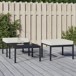 Gossi taburete de gradina cu perne gri, 2 buc., 60x60x35 cm, otel