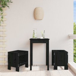 Gossi taburete de gradina, 2 buc., negru, 40x36x45 cm, lemn masiv pin