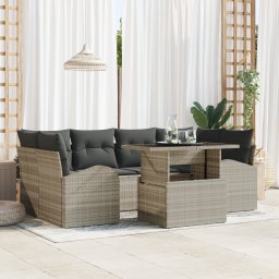 Set canapea gradina Gossi cu perne gri deschis ratan sintetic, canapea gradina Gossi cu 2 locuri si perne gri deschis