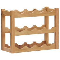 Gossi suport 12 sticle de vin, 47 x 21 x 36, lemn masiv de stejar