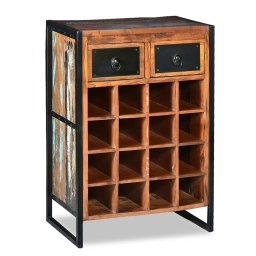 Gossi suport de vin pentru 16 sticle, lemn masiv reciclat