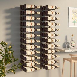 Gossi suport sticle de vin de perete, 36 sticle, 2 buc., auriu, fier