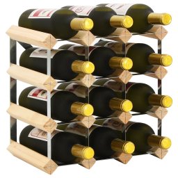 Gossi suport sticle de vin pentru 12 sticle, lemn masiv de pin