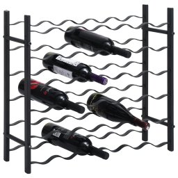 Gossi suport sticle de vin pentru 36 de sticle, negru, fier