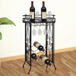 Gossi suport sticle de vin pentru 9 sticle, cu suport pahar, metal