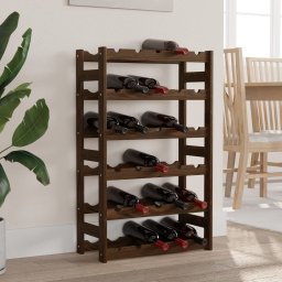 Gossi suport sticle de vin, 30 sticle, maro, lemn masiv de pin