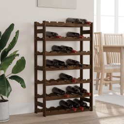 Gossi suport sticle de vin, 42 sticle, maro, lemn masiv de pin