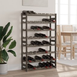 Gossi suport sticle de vin, 56 sticle, gri, lemn masiv de pin
