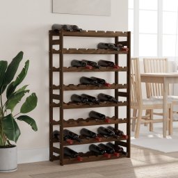 Gossi suport sticle de vin, 56 sticle, maro, lemn masiv de pin