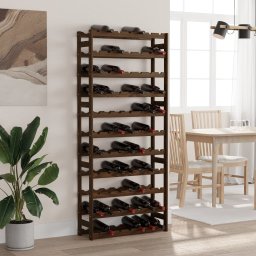 Gossi suport sticle de vin, 77 sticle, maro, lemn masiv de pin