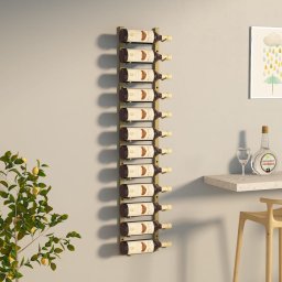 Gossi suport sticle de vin, de perete, 12 sticle, auriu, fier
