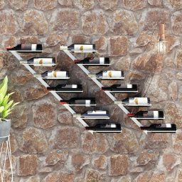 Gossi suport sticle de vin, de perete, 7 sticle, 2 buc., alb, metal
