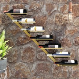 Gossi suport sticle de vin, de perete, 7 sticle, auriu, metal