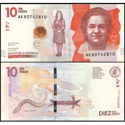 Columbia 2020 - 10.000 pesos, necirculata