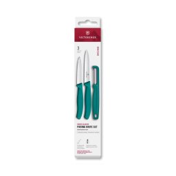 Victorinox - Set de cuțite de bucătărie SWISS CLASSIC, 3 piese, cu curățător de legume, turcoaz