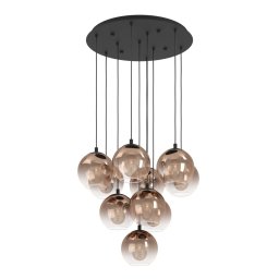 Lustră Ariscani 901926, 10xE27, sticlă cupru și metal negru, D64,5 cm