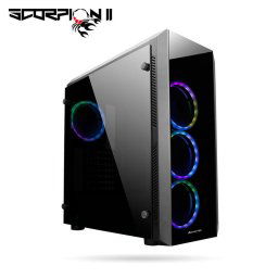 Carcasa Scorpion II Midi-Tower Black Glass RGB