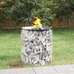 Vatra de foc din gabion Ø 50 cm fier galvanizat GartenMobel Dekor