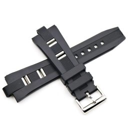 Curea silicon sport neagră pentru Bvlgari 26x9mm