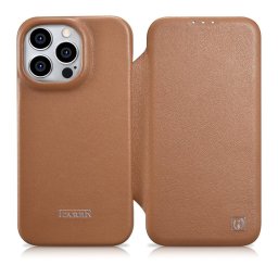 Husa iCarer CE Premium Leather Folio Case iPhone 14 Pro Magnetic Flip Leather Folio Case MagSafe brown (WMI14220714-BN)