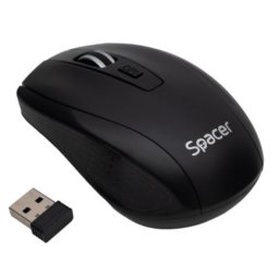 Mouse SPMO-WS-BK-04 – Mouse wireless 2.4 GHz, optic, 1600 DPI, 3 butoane + scroll, negru