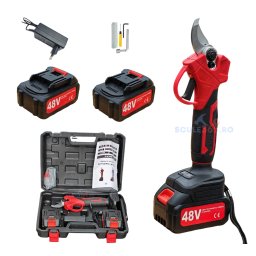 Foarfeca gradina electrica cu 2 acumulatori 48V x 8AH, pentru gradina, diametru taiere 27mm, Valiza, profesional Motoyama Japan CMP1728