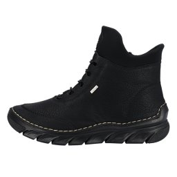 Ghete dama, Rieker, 55069-00-Negru, casual, piele ecologica, imblanite, cu talpa joasa, negru (Marime: 40)