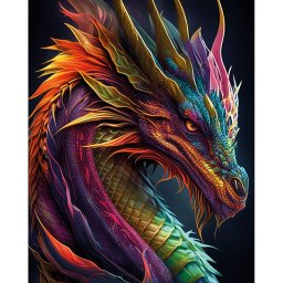 Set pictura pe numere, cu sasiu, Portret de dragon, 40x50 cm