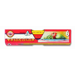 Set 6 creioane colorate KOH-I-NOOR TRIOCOLOR JUMBO