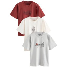 Next Tricou roșu ruginiu / negru / alb