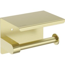 Round Suport pentru hârtie igienică, montare pe perete - cu raft Finisaj: Auriu periat ADR_R221
