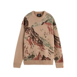 SCOTCH & SODA Pulover Mountain Loose Fit 181641 210 mountain tannin aop