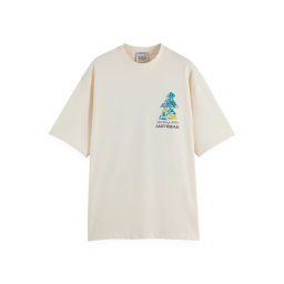 SCOTCH & SODA T-Shirt Loose Fit Front And Back Artwork 181903 100 eggnog