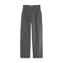SCOTCH & SODA Pantaloni Quinn Pinstripe Mid-Rise Pleat ULH01009F 021 charcoal melange