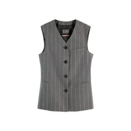 SCOTCH & SODA Sacou Waistcoat Back Detail U9E01002T 021 charcoal melange