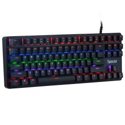 Tastatura Gaming Mecanica Spacer Immortal, switch-uri mecanice albastre, 87 taste, anti-ghosting 28 taste, anti-spill, Neagra