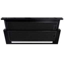 Hota incorporabila Teslo 90.1 Black. Clasa energetica B, latime 89,6 cm, adancime 28,5 cm, control tactil cu display LED, gama de viteza 3 trepte, capacitate maxima de absortie 570 mc/h, Negru