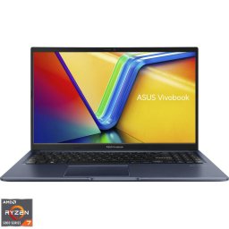 Laptop ASUS Vivobook 15 M1502YA, Procesor AMD Ryzen™ 7 5825U, Display 15.6'' Full HD (1920x1080), IPS, Memorie RAM 16GB DDR4, Capacitate de stocare 512GB SSD, Placa video integrata AMD Radeon™ Graphics, No OS, Quiet Blue