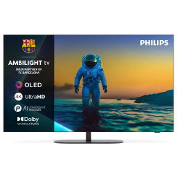 Televizor Philips Ambilight TV OLED 42OLED820, 106 cm, Google TV, 4K Ultra HD, 100Hz, Clasa G (Model 2025), Gri