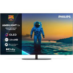 Televizor Philips Ambilight TV OLED 55OLED820, 139 cm, Google TV, 4K Ultra HD, 100Hz, Clasa G (Model 2025), Gri