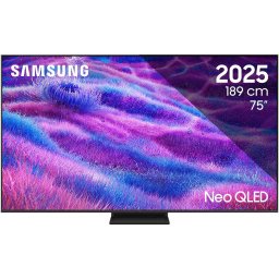 Televizor Samsung MiniLED Neo QLED 75QN80F, 189 cm, Smart, 4K Ultra HD, 100 Hz, Clasa F (Model 2025), Argintiu
