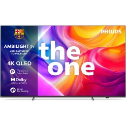 Televizor Philips AMBILIGHT TV QLED 85PUS9010, 215 cm, Smart TV, 4K Ultra HD, 100Hz, Clasa E (Model 2025), Negru